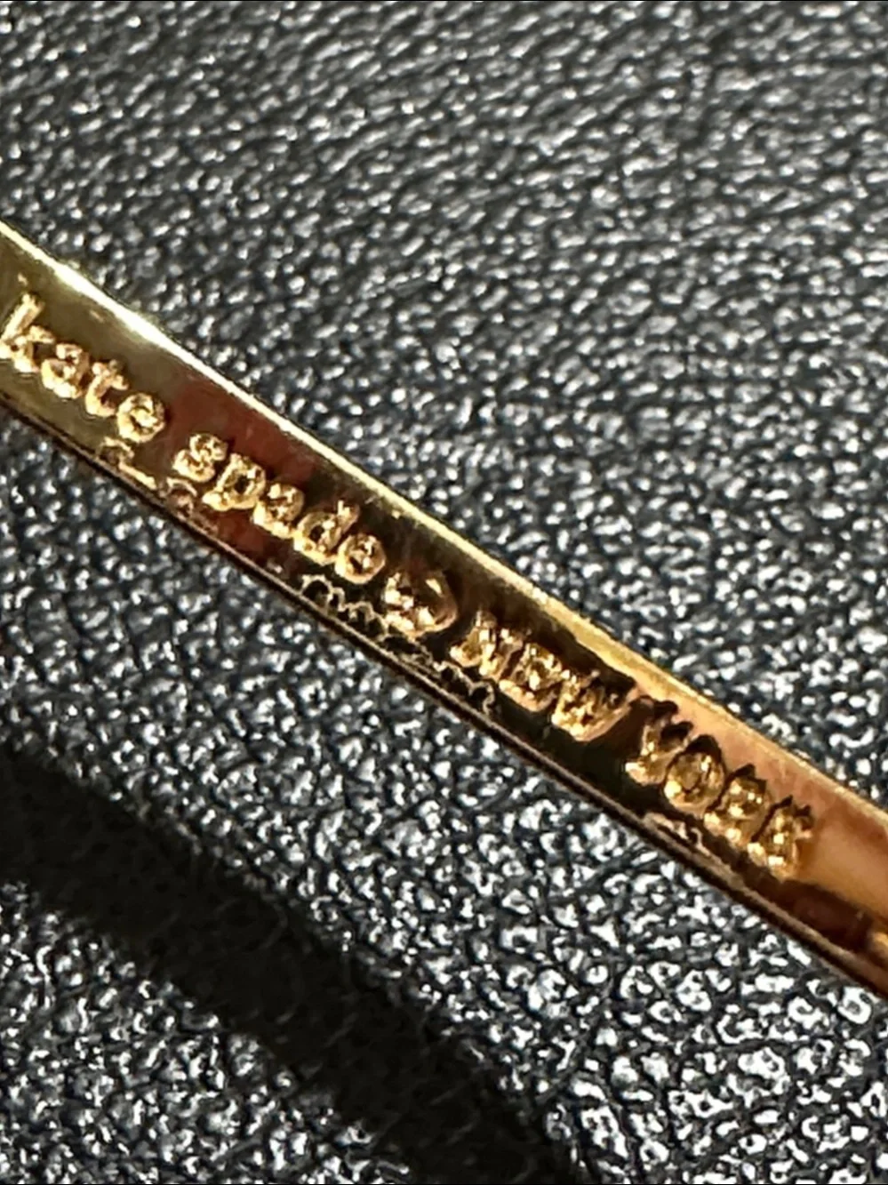 Kate Spade New York Skinny Mini Pave’ Gold Plate Bow Hinged Bangle Bracelet